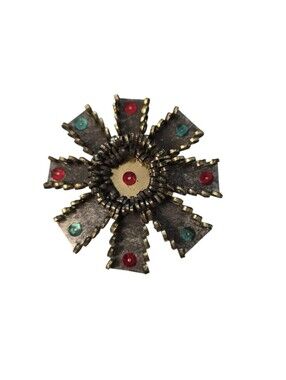 Vintage Handmade Aluminum? Twisted Metal Star Sun Starburst Small Ornament Read